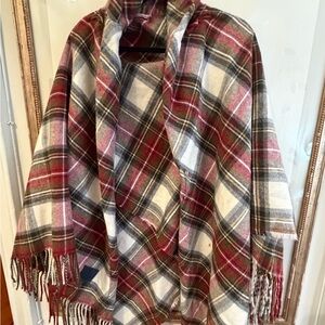 Vivienne Westwood Red and Gray Plaid Shawl Cape